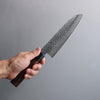 Seisuke VG10 16 couche Damaacus martelé Santoku 180mm Manipuler Bois de rose - japanny-FR