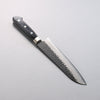 Seisuke Super Bleu Martelé Finition noire Santoku 180mm Manipuler Bois de pakka noir - japanny-FR