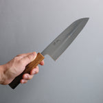 Seisuke AUS8 Coreless Santoku 180mm Manipuler Chêne brûlé - japanny-FR