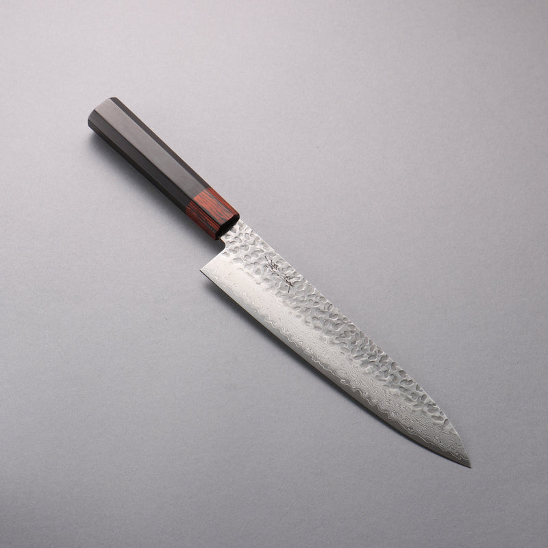 Seisuke VG10 33-Couches Damaacus martelé Gyuto 210mm Manipuler Bois de pakka noir - japanny-FR