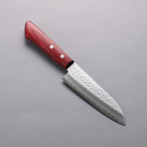 Kunihira VG1 Petit Santoku 130mm Manipuler Bois de pakka rouge - japanny-FR