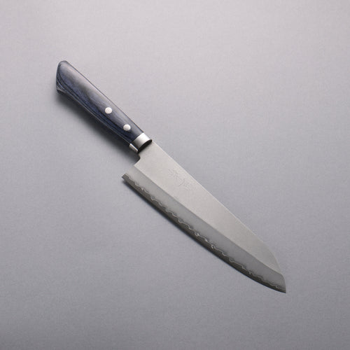 Kunihira VG1 Nashiji Gyuto 180mm Manipuler bleu marine de pakka noir - japanny-FR