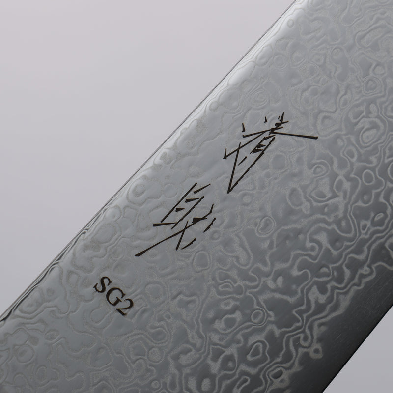 Seisuke SG2 Damas Migaki Terminé Santoku 180mm Manipuler Teck (virole : Corne de buffle d'eau noire) - japanny-FR