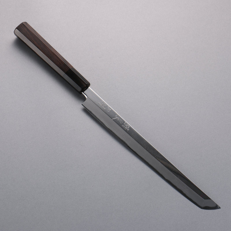 Tessen de Tanaka Tamahagane Sakimaru Yanagiba 240mm Manipuler Bois d'ébène  avec Gaine - japanny-FR