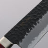 Seisuke Super Bleu Martelé Finition noire Santoku 180mm Manipuler Bois de pakka rouge - japanny-FR