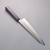 Seisuke Acier Blanc No.1 Migaki Polish Terminé Gyuto 240mm Chêne laqué violet Manipuler - japanny-FR