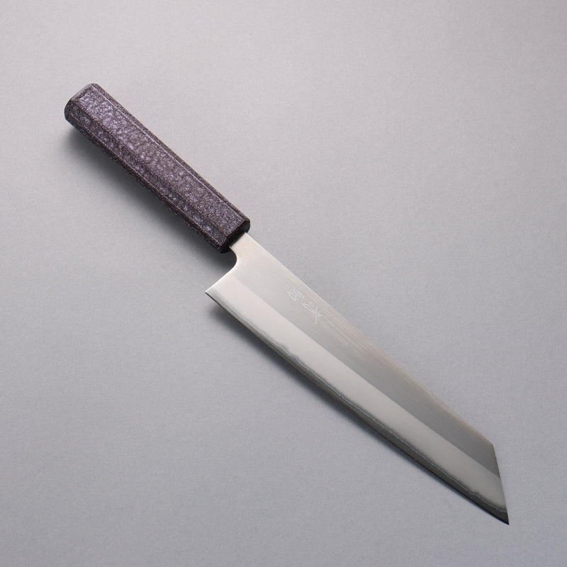 Seisuke Acier Blanc No.1 Migaki Polish Terminé Kirituke Gyuto 210mm Chêne laqué violet Manipuler - japanny-FR