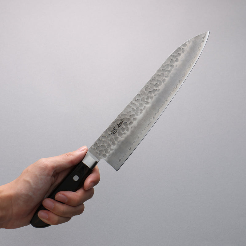 Seisuke AUSB Martelé Gyuto  210mm Bois de Pakka marron Manipuler - japanny-FR