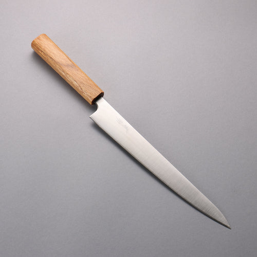 Seisuke Acier argenté NO.3 Migaki Polish Terminé Sujihiki Couteau Japonais 240mm Chêne blanc Manipuler - japanny-FR