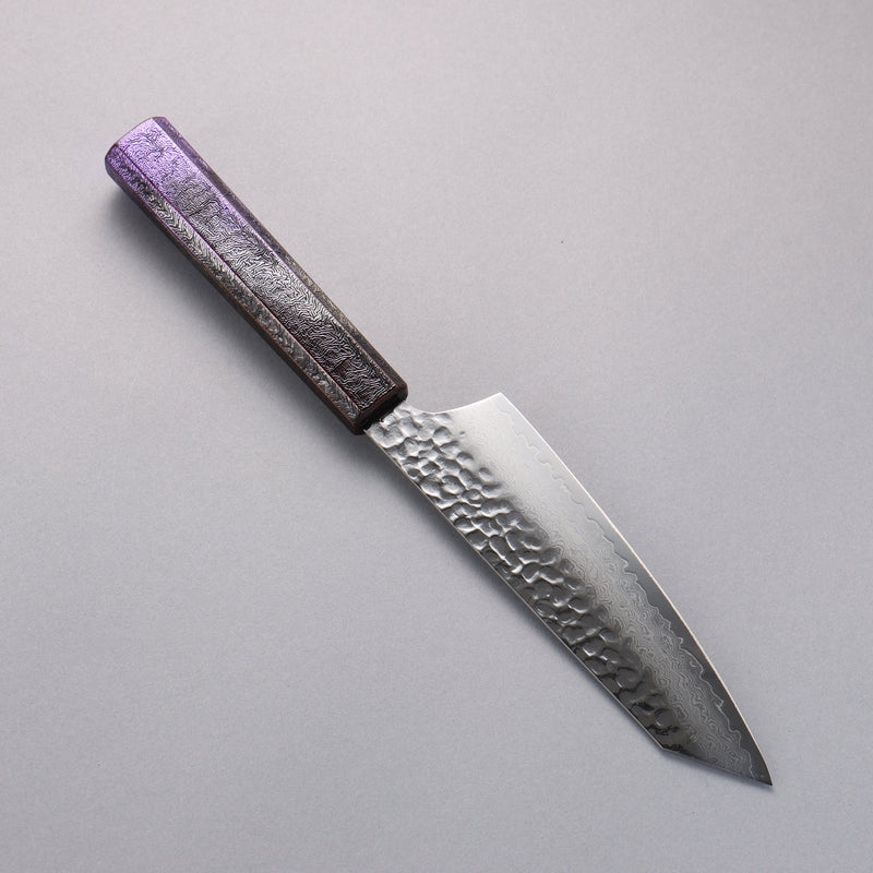 Sakai Takayuki Rinnou VG10 33-Couches Damas Kengata Santoku Couteau Japonais 160mm Poignée laquée violet Manipuler - japanny-FR