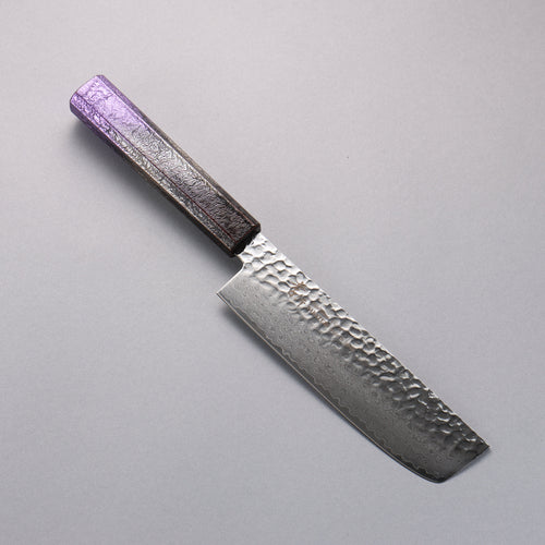 Sakai Takayuki Rinnou VG10 33-Couches Damas Nakiri Couteau Japonais 160mm Poignée laquée violet Manipuler - japanny-FR