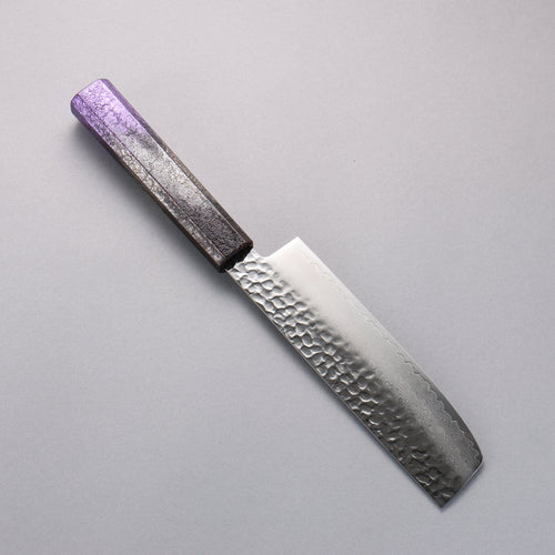 Sakai Takayuki Rinnou VG10 33-Couches Damas Nakiri Couteau Japonais 160mm Poignée laquée violet Manipuler - japanny-FR