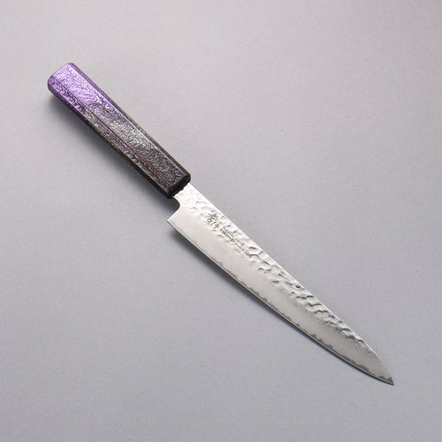 Sakai Takayuki Rinnou VG10 33-Couches Damas Petite-utilité Couteau Japonais 180mm Poignée laquée violet Manipuler - japanny-FR