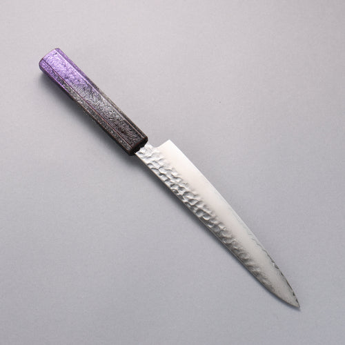 Sakai Takayuki Rinnou VG10 33-Couches Damas Petite-utilité Couteau Japonais 180mm Poignée laquée violet Manipuler - japanny-FR