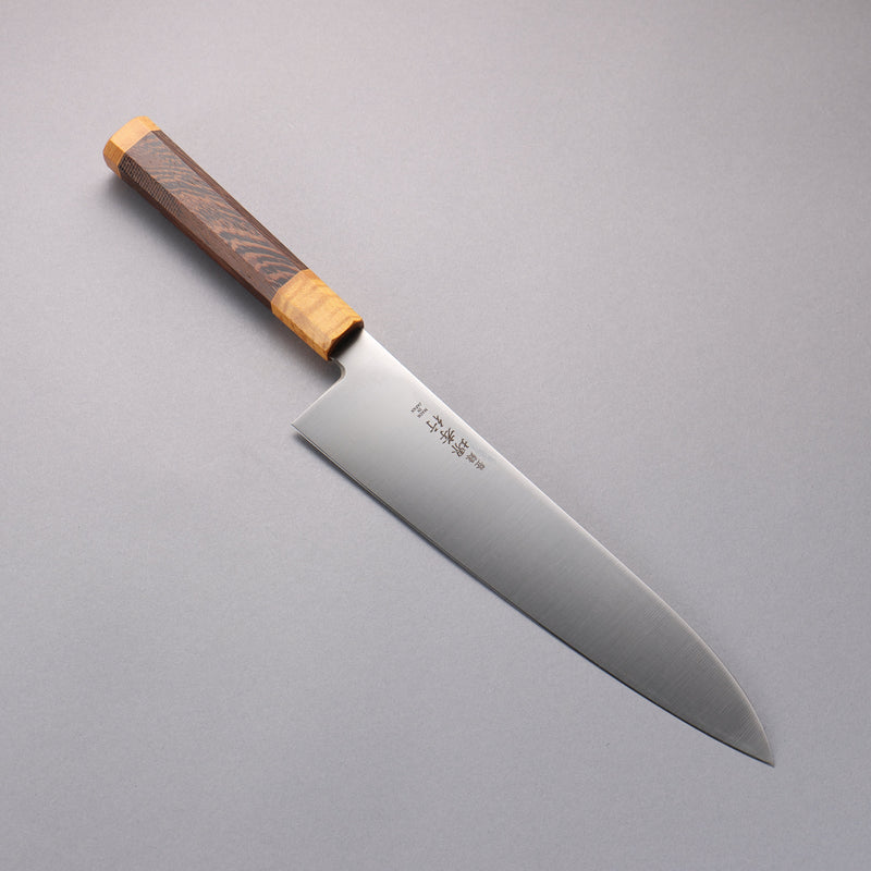 Sakai Takayuki Antarès Topaze Uddeholm Acier suédois résistant aux taches Gyuto  240mm Wengé (Double Anneau Jaune) Manipuler - japanny-FR