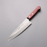 Nao Yamamoto Acier argenté NO.3 Nashiji Martelé(carré) Gyuto 180mm Manipuler Bois de pakka rouge - japanny-FR