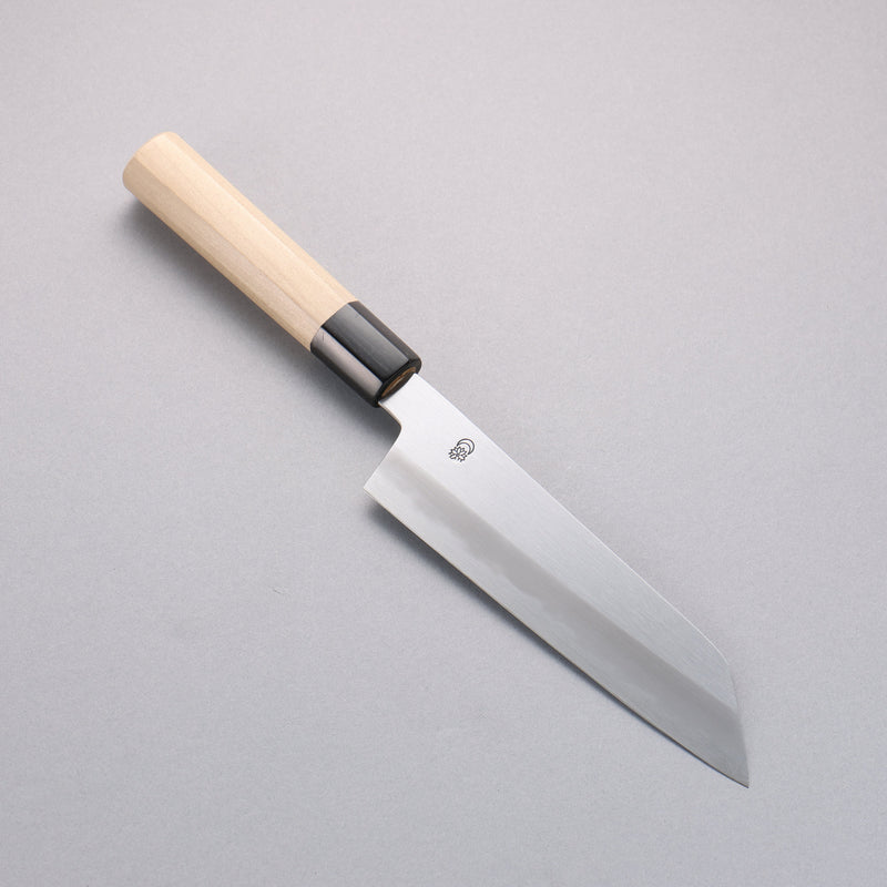 Kikuzuki Acier Blanc No.2 Kasumitogi Kiritsuke Santoku  180mm Magnolia Manipuler - japanny-FR