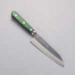 Sakai Kikumori Acier Bleu No.1 Petit Santoku Couteau Japonais 140mm Bois de pakka vert Manipuler - japanny-FR