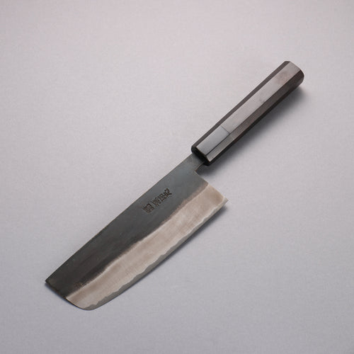 Minamoto Akitada Acier Blanc No.2 Finition noire Nakiri 165mm Manipuler Bois d'ébène - japanny-FR