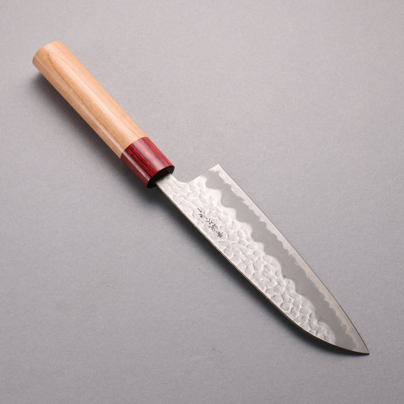 Seisuke Super Bleu Martelé Santoku 170mm Manipuler Cerisier américain - japanny-FR