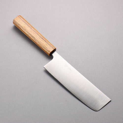 Seisuke Acier argenté NO.3 Migaki Terminé Nakiri 165mm Manipuler Chêne blanc - japanny-FR