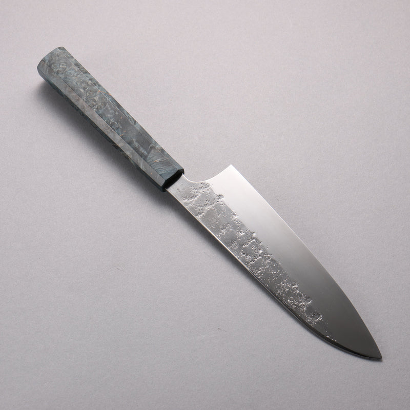 Seisuke Acier argenté NO.3 Nashiji Santoku 180mm Manipuler Bois stabilisé - japanny-FR