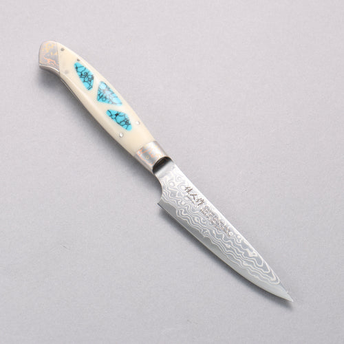 Kajin ZDP189 Damas Migaki Terminé Petite-utilité 95mm Manipuler Corian Incrustation Turquoise - japanny-FR