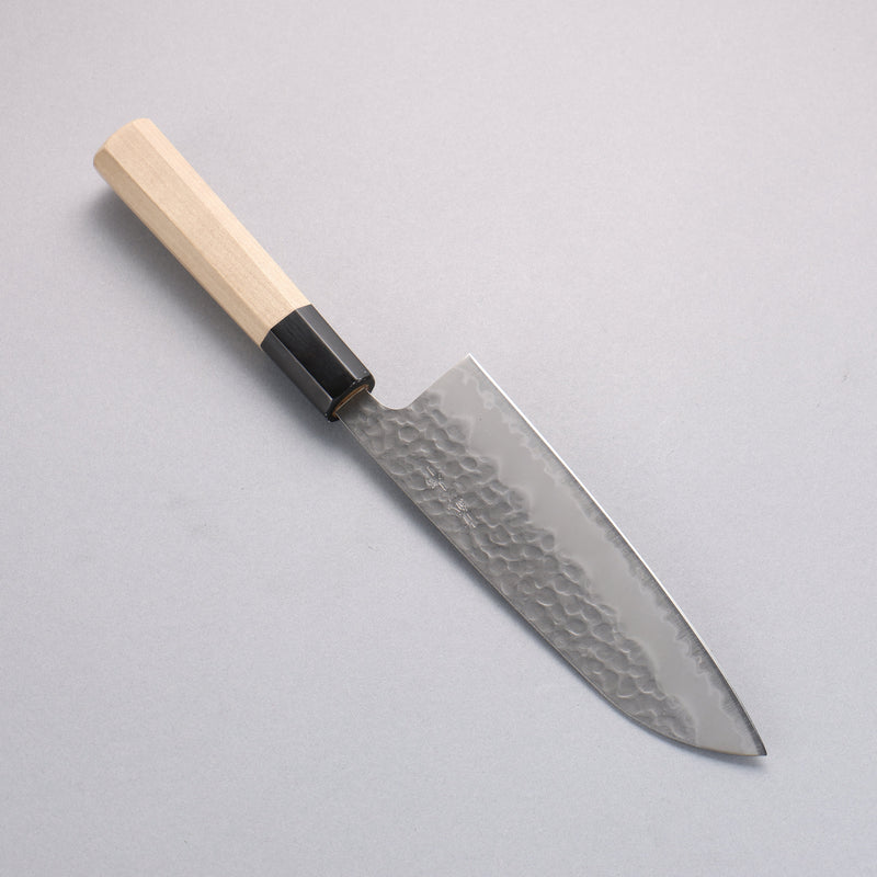 Oul Super Bleu Martelé Santoku 165mm Manipuler Magnolia - japanny-FR