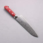 Seisuke Kagami2 AUS10 Finition miroir Damas Santoku 180mm Manipuler Bois de pakka rouge - japanny-FR