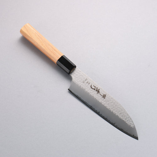 Sakai Takayuki VG5 Martelé Santoku 165mm Manipuler Magnolia (férule: plastique noir)  Kataoka - japanny-FR