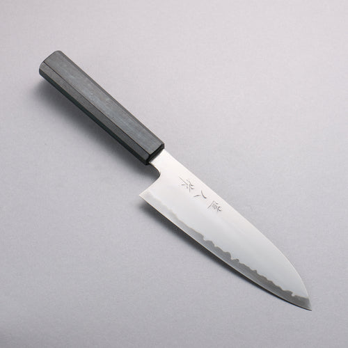 Naohito Myojin SG2 Kasumitogi Santoku 170mm Manipuler Chêne (teint indigo) - japanny-FR