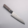 Toshitaka Seisuke VG10 65 Couche de Damas Santoku 180mm Manipuler Ébène (Bague Erable et virole Corne de buffle d'eau) - japanny-FR