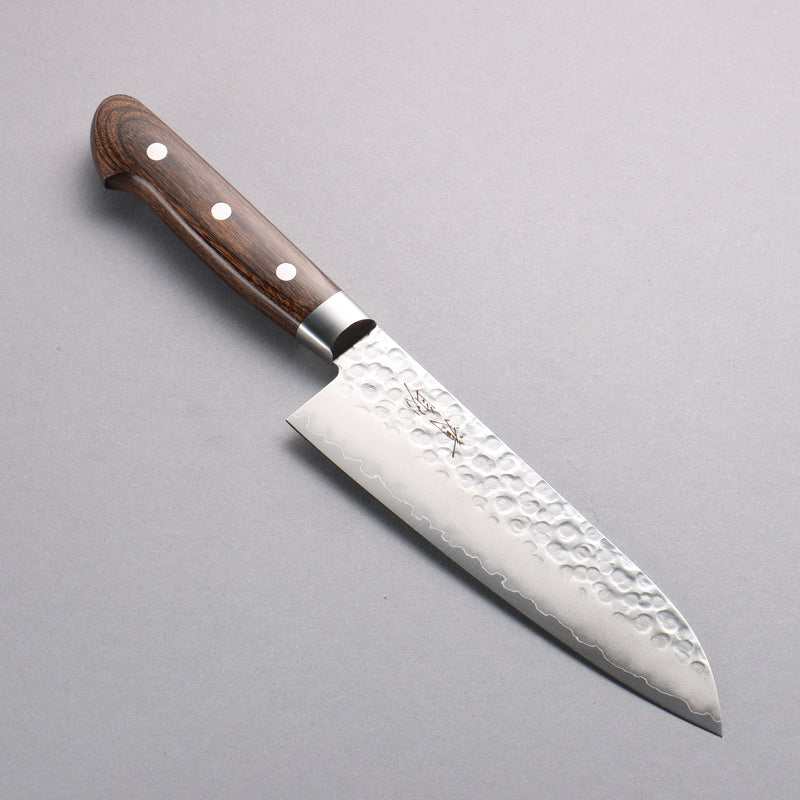 Seisuke VG10 Martelé Santoku 165mm Manipuler Bois de Pakka marron - japanny-FR