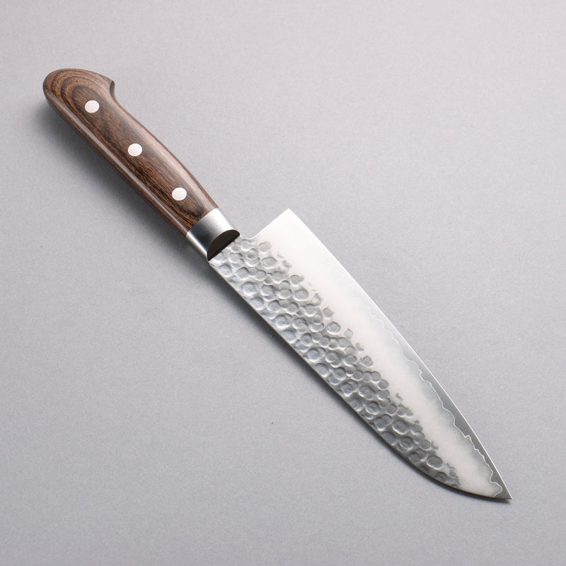 Seisuke VG10 Martelé Santoku 165mm Manipuler Bois de Pakka marron - japanny-FR