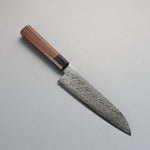 Seisuke AUS10 Miroir Croisé Santoku 180mm Manipuler Palissandre (férule:Bois de Pakka noire) - japanny-FR