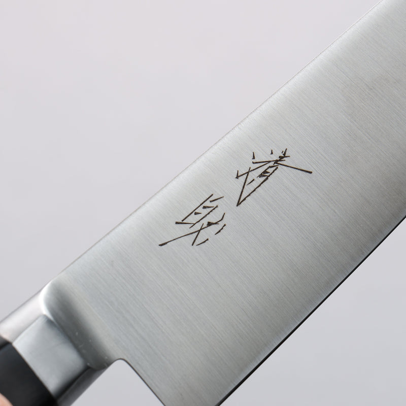 Seisuke Acier Inoxydable Petit Santoku 150mm Manipuler Bois de pakka noir - japanny-FR