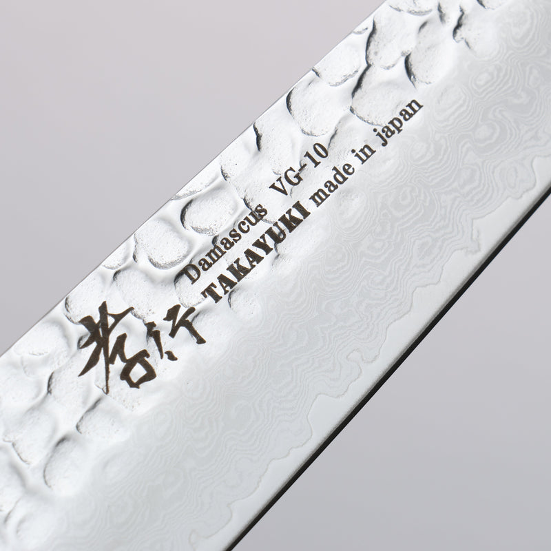 Sakai Takayuki VG10 33-Couches Damas Sujihiki 240mm Ébène (Larme à 6 faces) Manipuler - japanny-FR