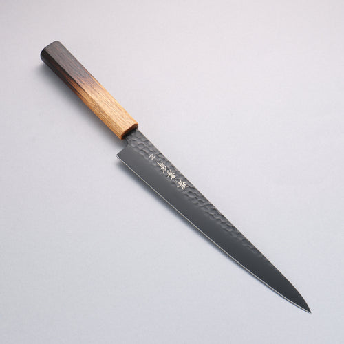 Sakai Takayuki Kurokage VG10 Martelé Revêtement en téflon Sujihiki 240mm Chêne brûlé Manipuler - japanny-FR