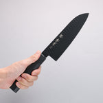 Sakai Takayuki Kurokage VG10 Martelé Revêtement en téflon Santoku 170mm Laqué noir Manipuler - japanny-FR