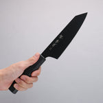 Sakai Takayuki Kurokage VG10 Martelé Revêtement en téflon Kiritsuke Santoku 160mm Laqué noir Manipuler - japanny-FR