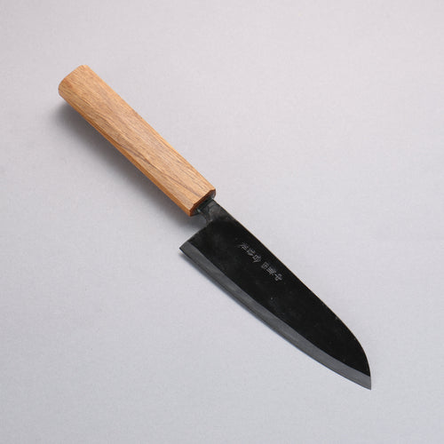 Nakaniida Acier Blanc No.2 Finition noire Santoku 150mm Manipuler Chêne - japanny-FR