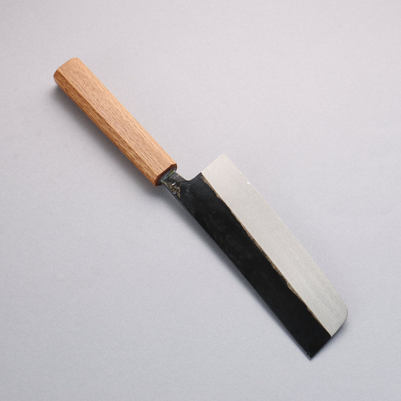 Nakaniida Acier Blanc No.2 Finition noire Nakiri 165mm Manipuler Chêne - japanny-FR