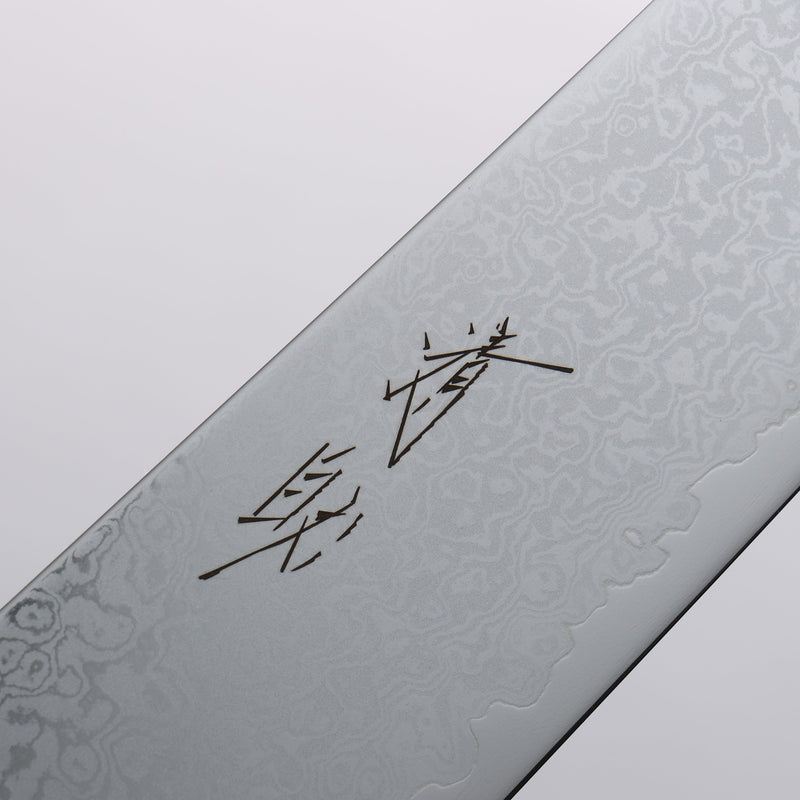 Seisuke VG10 Damas Kiritsuke Sujihiki 270mm Manipuler Chêne (teint indigo) - japanny-FR