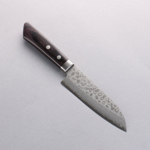 Seisuke VG10 Damas Petit Santoku 135mm Bois de pakka noir Manipuler - japanny-FR