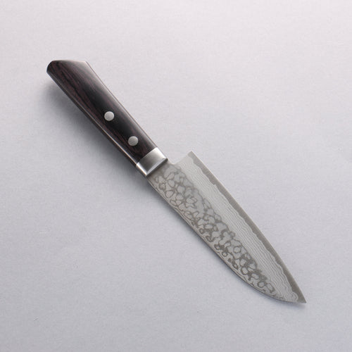 Seisuke VG10 Damas Petit Santoku 135mm Bois de pakka noir Manipuler - japanny-FR