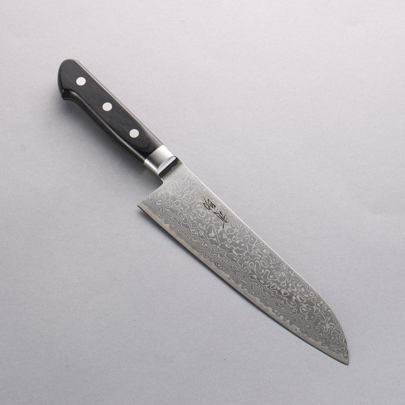 Seisuke Kagami2 AUS10 Finition miroir Damas Santoku 180mm Bois de pakka noir Manipuler - japanny-FR