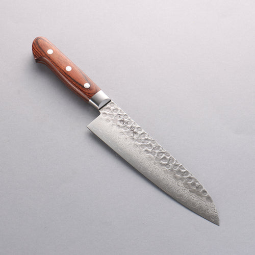 Seisuke VG10 17-Couches Damas Santoku 180mm Acajou Manipuler - japanny-FR