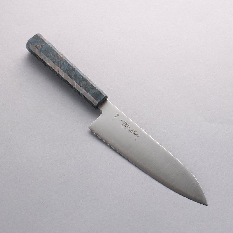 Seisuke Super Bleu Migaki Polish Terminé Santoku 180mm Bois stabilisé Manipuler - japanny-FR