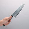 Seisuke Acier argenté NO.3 Martelé Santoku 180mm Manipuler Noix(double bague noir ) - japanny-FR