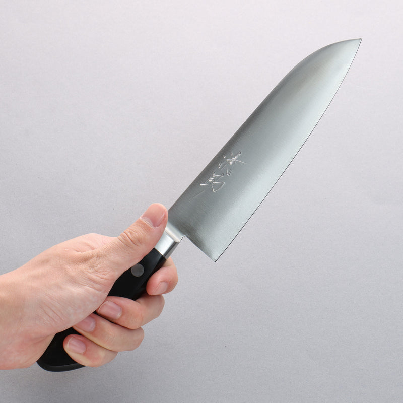 Seisuke VG1 Santoku 180mm Manipuler Bois de pakka noir - japanny-FR